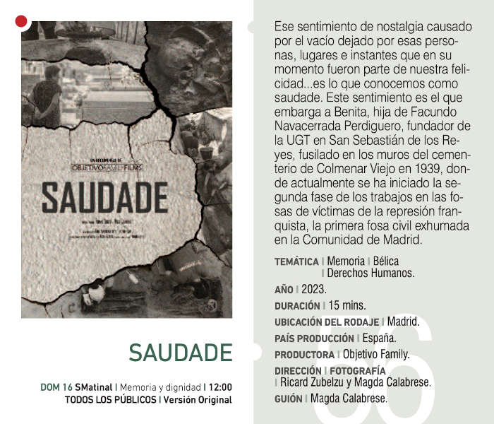 Cartel de SAUDADE